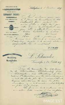 Certificats de la Brasserie d'Adelshoffen (Schiltigheim) et de la Brasserie des deux Cognées (Strasbourg)